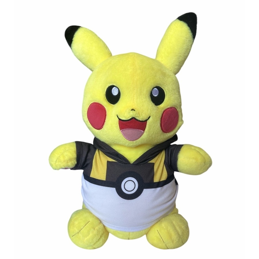 2017‎ Build A Bear BAB Pokemon Pikachu With Black Hoodie Plush Toy 18"